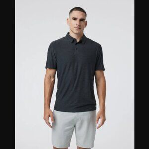 Vuori Men's Strato Tech Polo Shade Charcoal Heather Size XL Retail Price $68.00